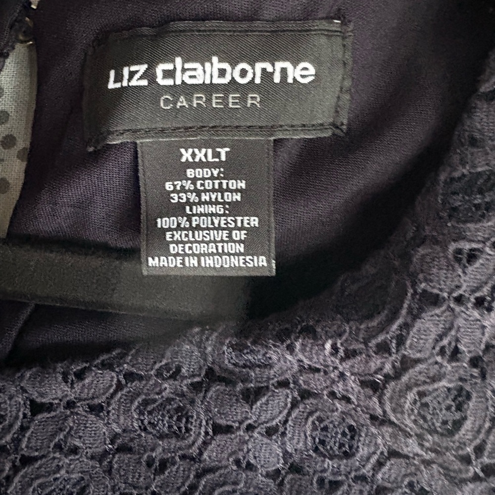 Liz Claiborne Black Lace Sleeveless Blouse - Picture 2 of 7